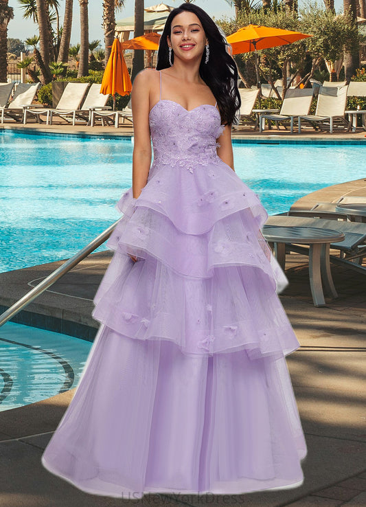 Payten Ball-Gown/Princess Sweetheart Floor-Length Tulle Prom Dresses With Beading Sequins DJP0022204