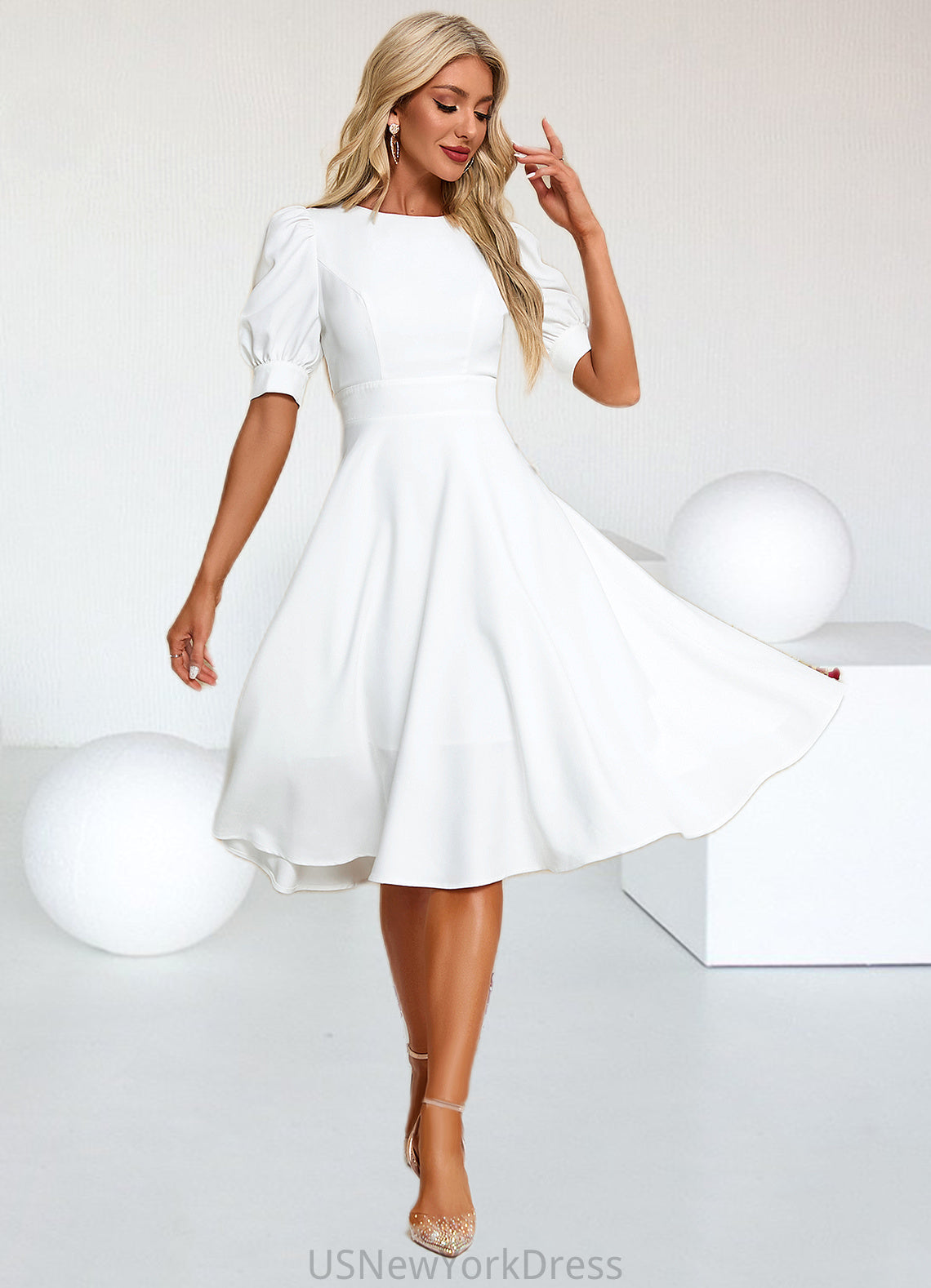 Jenny Scoop Elegant A-line Polyester Midi Dresses DJP0022242