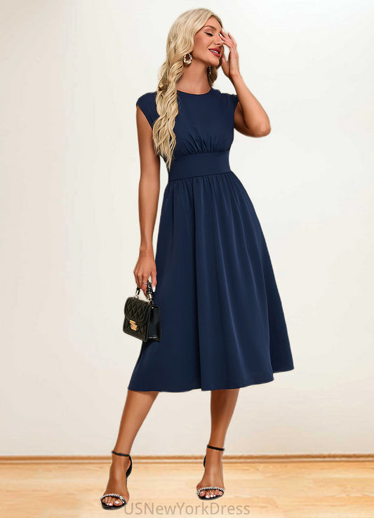 Mimi Scoop Elegant A-line Polyester Asymmetrical Dresses DJP0022345