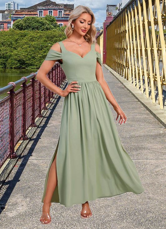 Zara Ruffle Sweetheart Elegant A-line Polyester Maxi Dresses DJP0022426