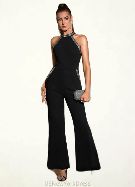 Lauretta Sequins High Neck Elegant Jumpsuit/Pantsuit Polyester Maxi Dresses DJP0022438