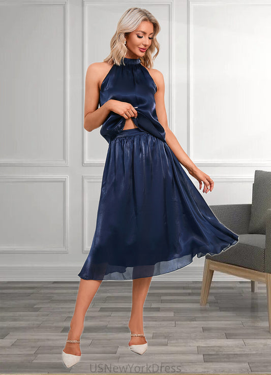 Kyla High Neck Elegant Separates Polyester Dresses DJP0022509