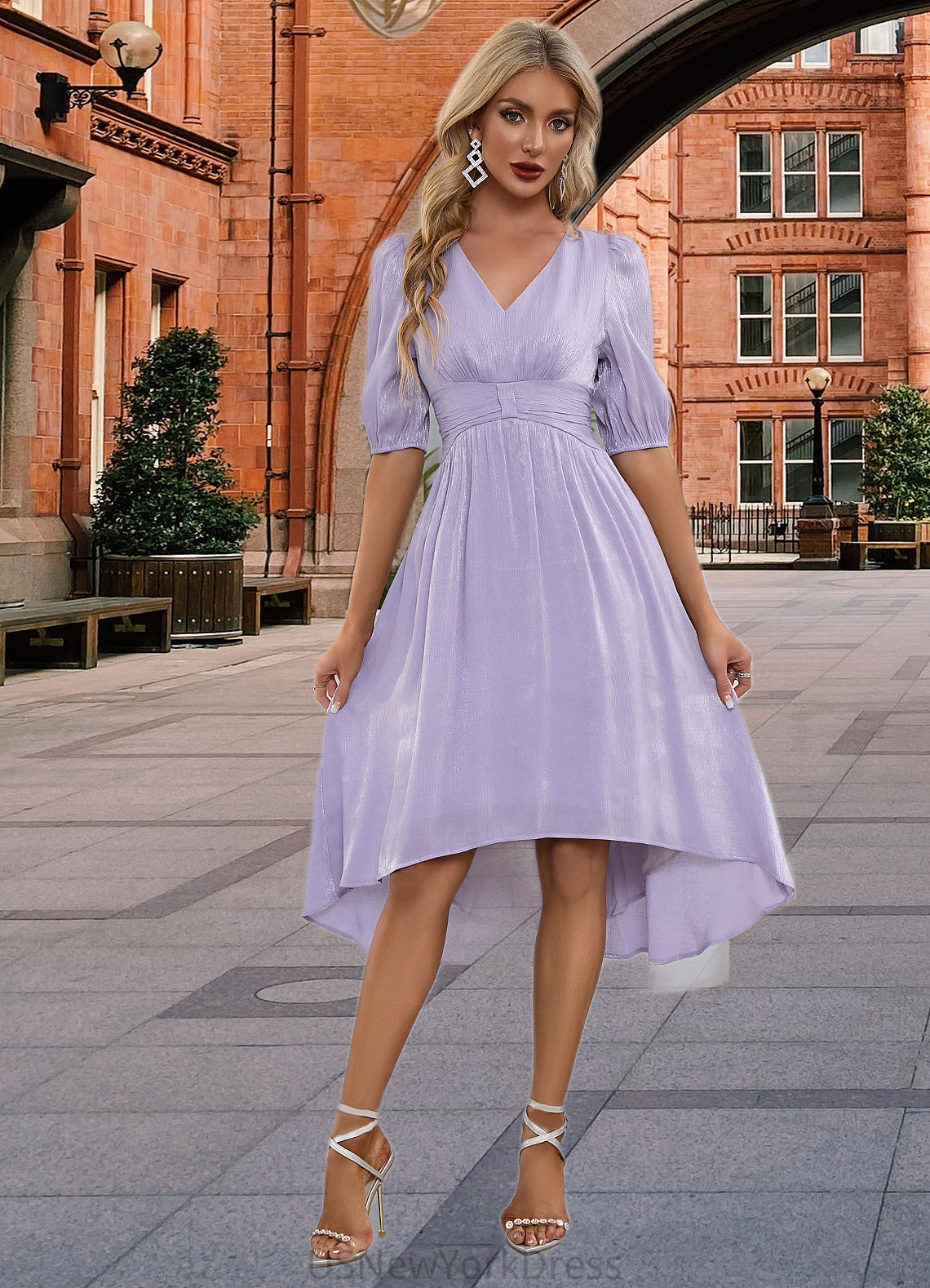 Paisley V-Neck Elegant A-line Polyester Midi Dresses DJP0022550
