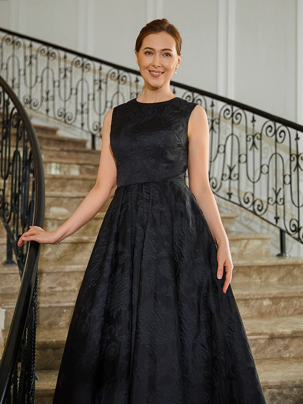 Silvia A-Line/Princess Lace Applique Scoop Sleeveless Asymmetrical Mother of the Bride Dresses DJP0020256