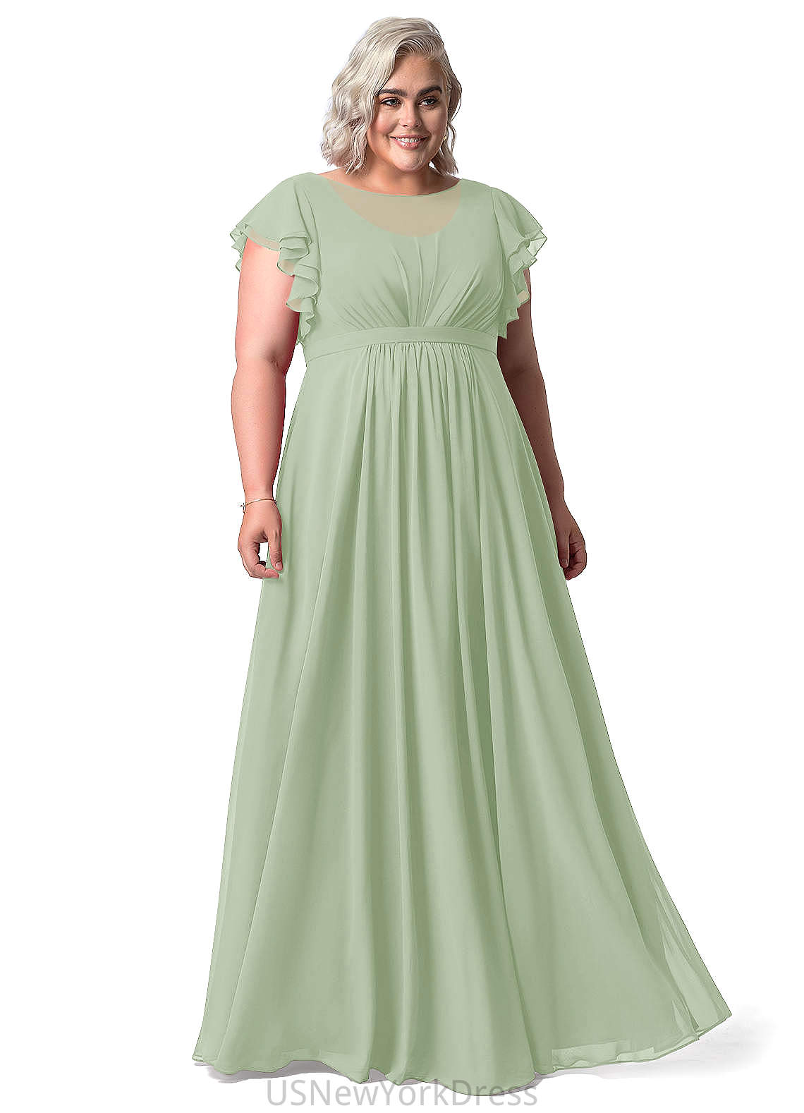 Maud Empire Waist Spaghetti Staps Floor Length Sleeveless A-Line/Princess Bridesmaid Dresses