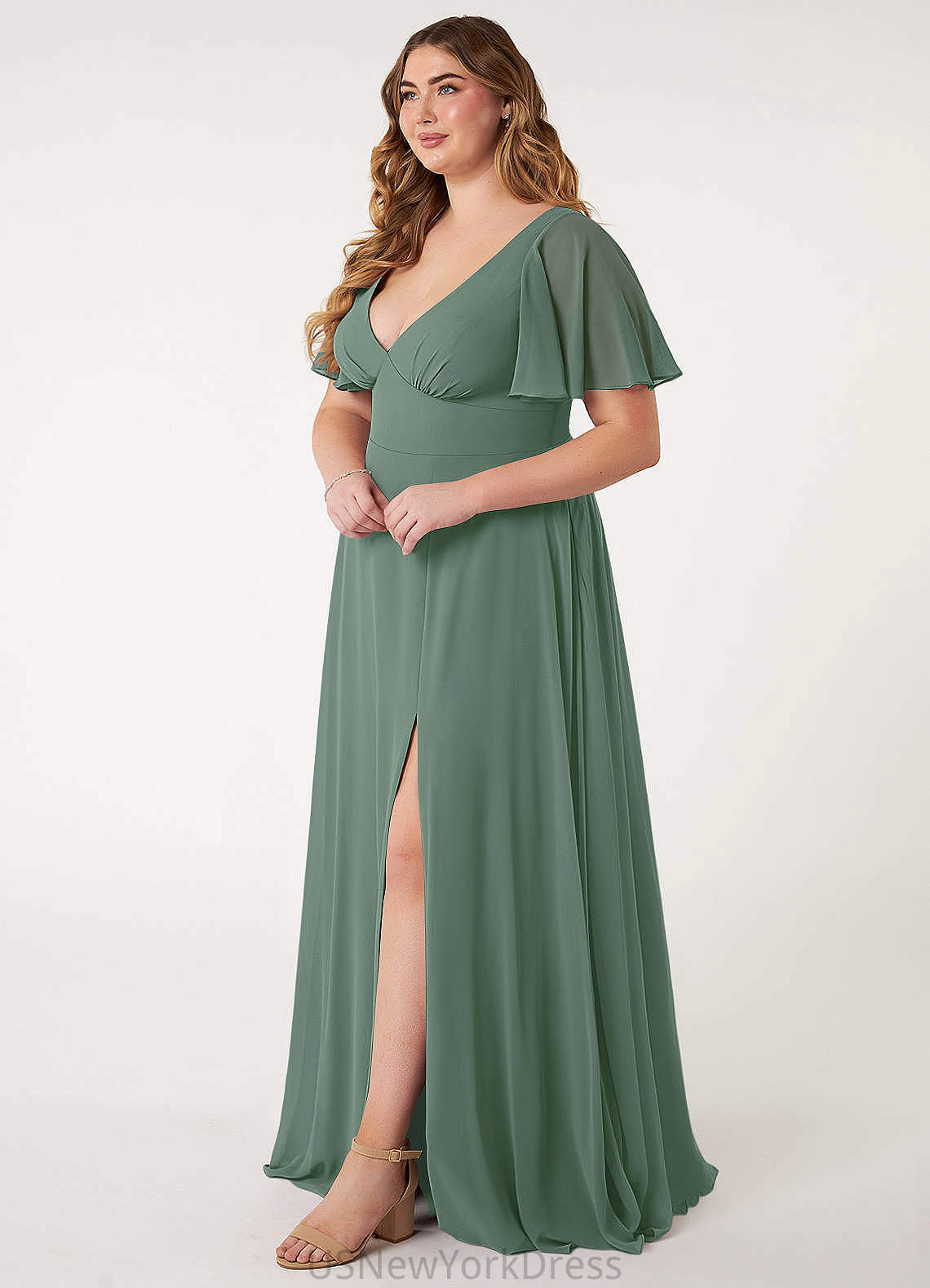 Rebecca Trumpet/Mermaid Sleeveless Scoop Natural Waist Floor Length Bridesmaid Dresses