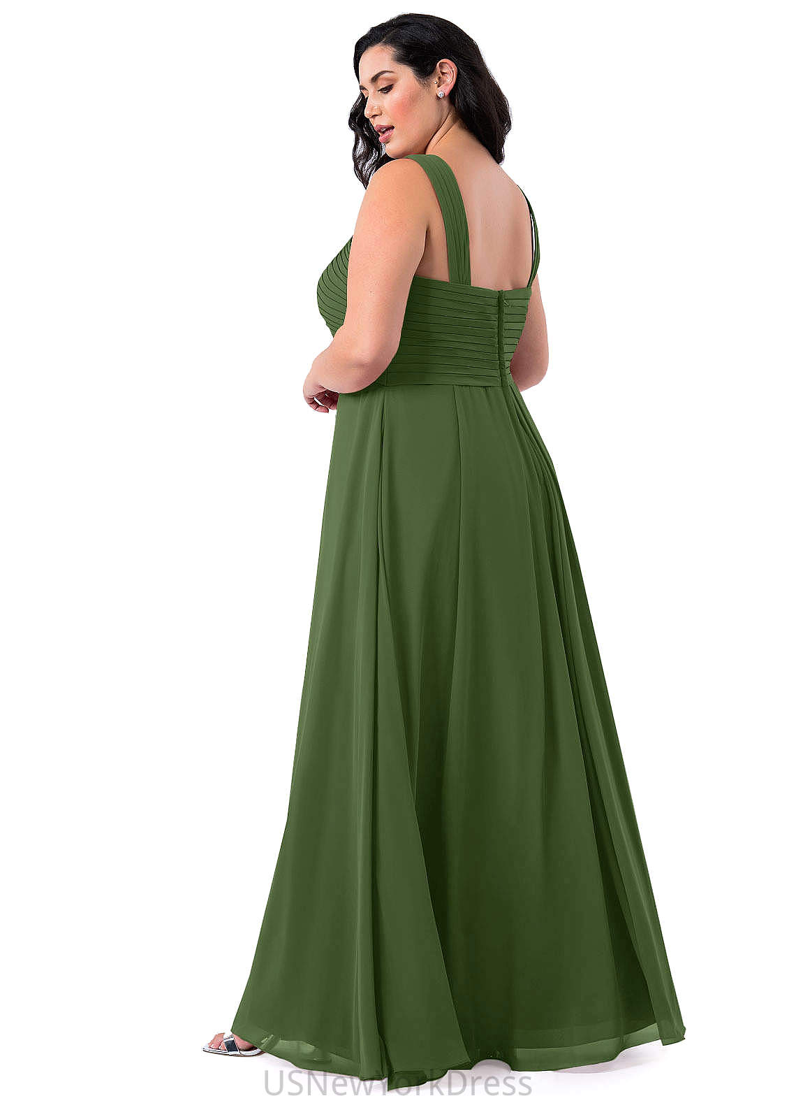 Elizabeth V-Neck A-Line/Princess Sleeveless Natural Waist Floor Length Bridesmaid Dresses