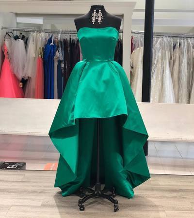 Strapless Sweetheart High Low Hunter Kylee Homecoming Dresses A Line Satin Pleated