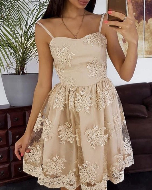 Spaghetti Ivory Homecoming Dresses Lace A Line Jocelynn Straps Sweetheart Flowers Pleated