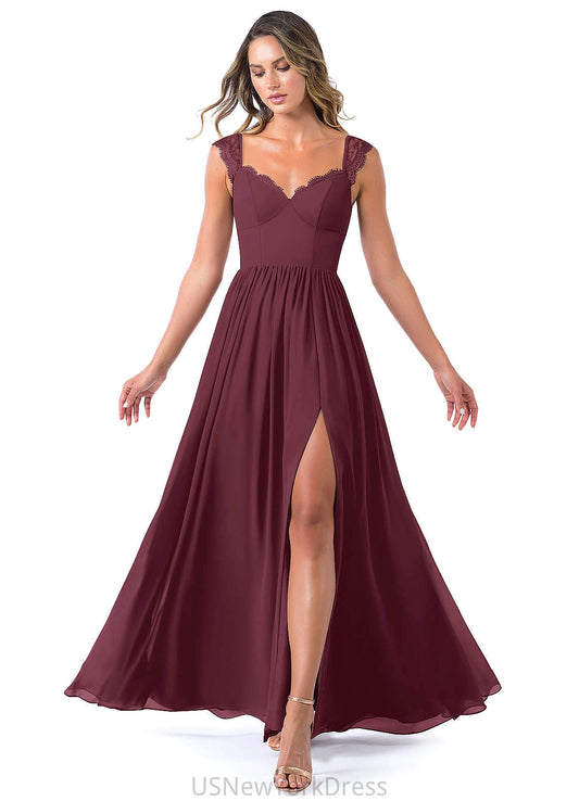 Lacey Sleeveless Natural Waist A-Line/Princess Floor Length Off The Shoulder Bridesmaid Dresses