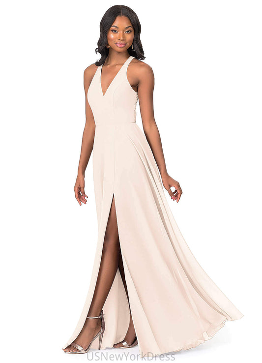 Josie Spaghetti Staps Floor Length Natural Waist Stretch Satin Sheath/Column Sleeveless Bridesmaid Dresses