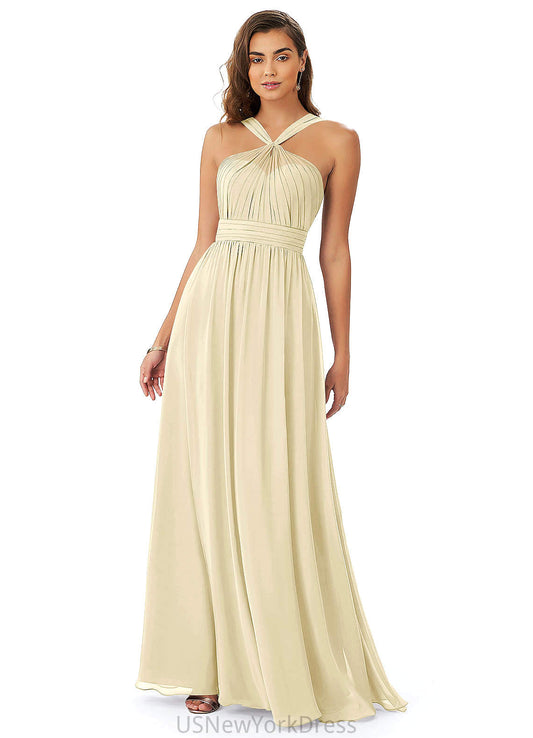 Ciara Natural Waist Scoop Floor Length Sleeveless A-Line/Princess Bridesmaid Dresses