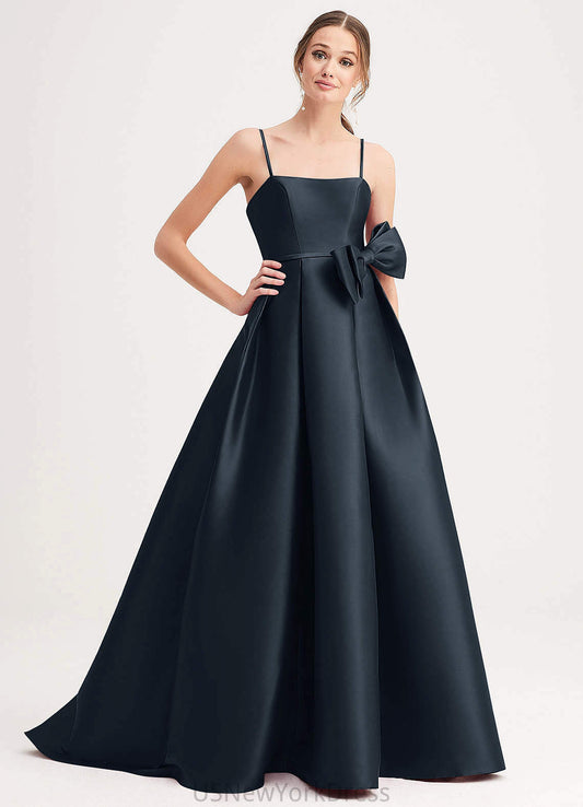 Kyra A-Line/Princess Sleeveless Floor Length Spaghetti Staps Natural Waist Bridesmaid Dresses