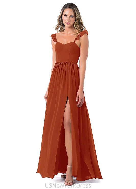 Nevaeh A-Line/Princess Empire Waist Floor Length Spaghetti Staps Sleeveless Bridesmaid Dresses