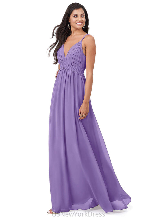 Ashanti A-Line/Princess Sleeveless Floor Length V-Neck Natural Waist Bridesmaid Dresses