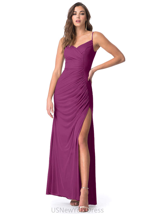 Jacey Natural Waist Spaghetti Staps Sleeveless Floor Length A-Line/Princess Bridesmaid Dresses