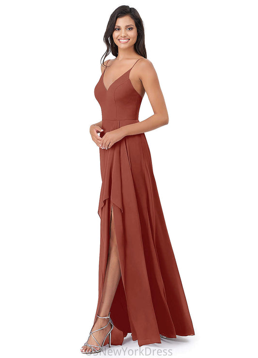 Deja Natural Waist One Shoulder Floor Length A-Line/Princess Sleeveless Bridesmaid Dresses