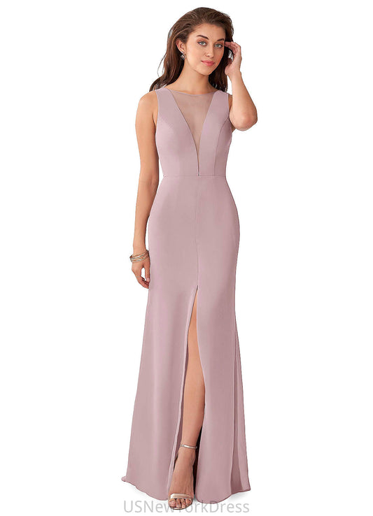 Evelin Natural Waist A-Line/Princess Floor Length Spaghetti Staps Sleeveless Bridesmaid Dresses