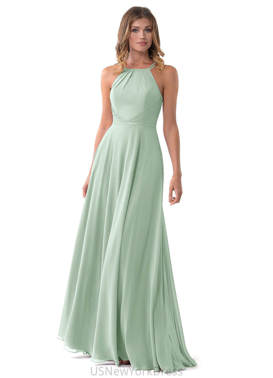 Lindsay Floor Length Sleeveless A-Line/Princess Scoop Natural Waist Bridesmaid Dresses