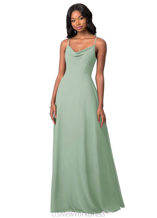 Saige Sleeveless Floor Length V-Neck A-Line/Princess Natural Waist Bridesmaid Dresses