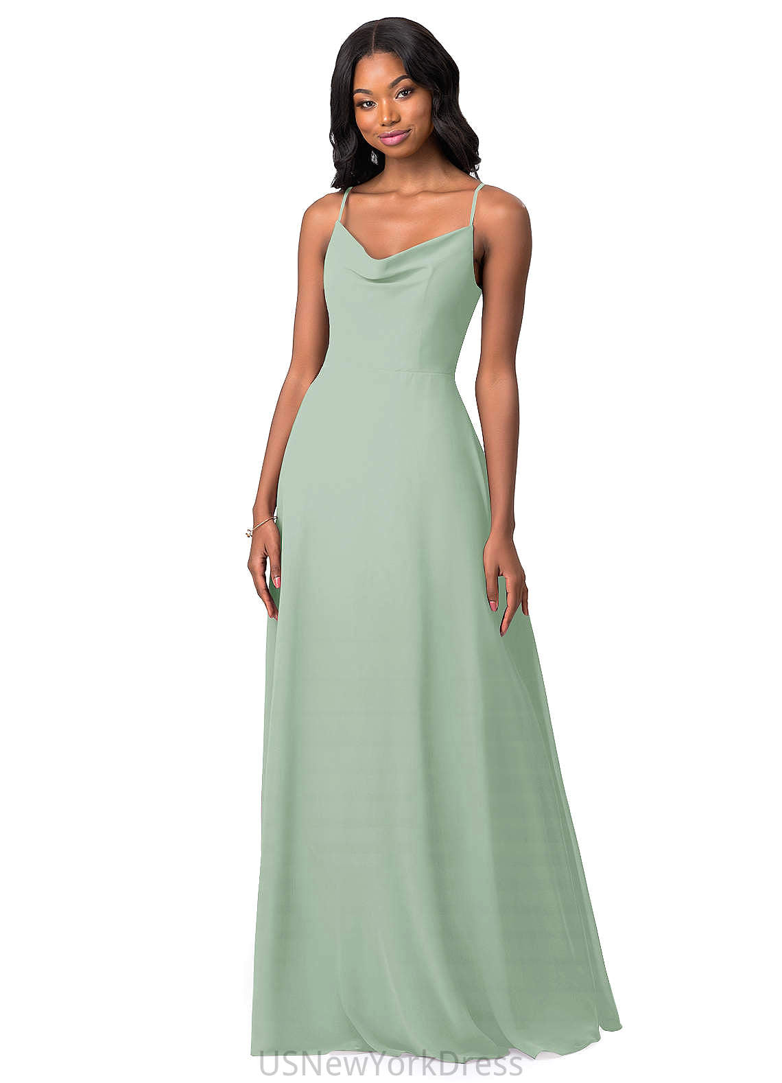 Saige Sleeveless Floor Length V-Neck A-Line/Princess Natural Waist Bridesmaid Dresses