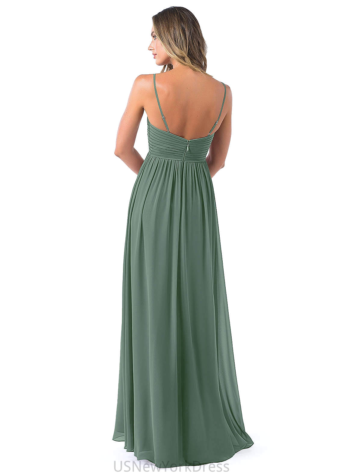 Viola V-Neck Floor Length Natural Waist Sheath/Column Sleeveless Sequins Bridesmaid Dresses