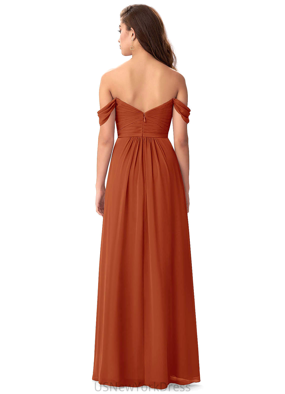 Kim Sleeveless Natural Waist Floor Length Straps A-Line/Princess Bridesmaid Dresses
