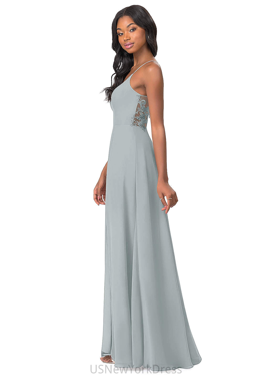 Sidney Floor Length A-Line/Princess Natural Waist Sleeveless Straps Bridesmaid Dresses