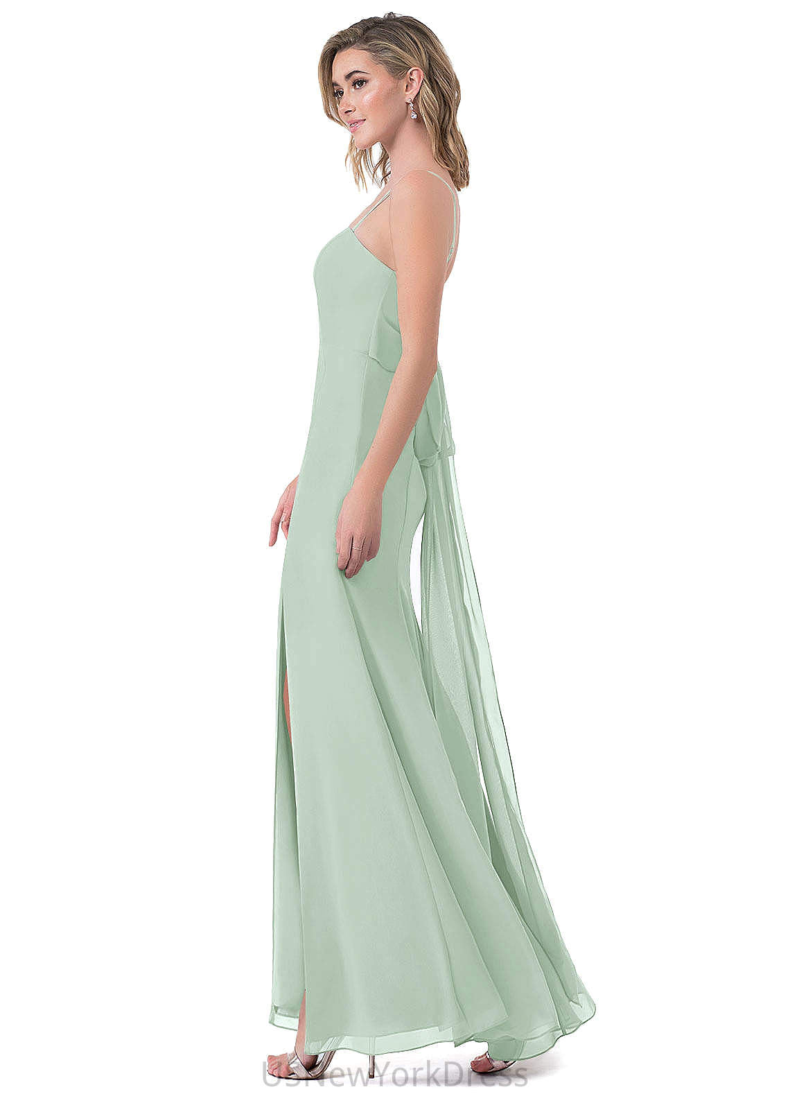 Grace Natural Waist A-Line/Princess Spaghetti Staps Sleeveless Floor Length Bridesmaid Dresses
