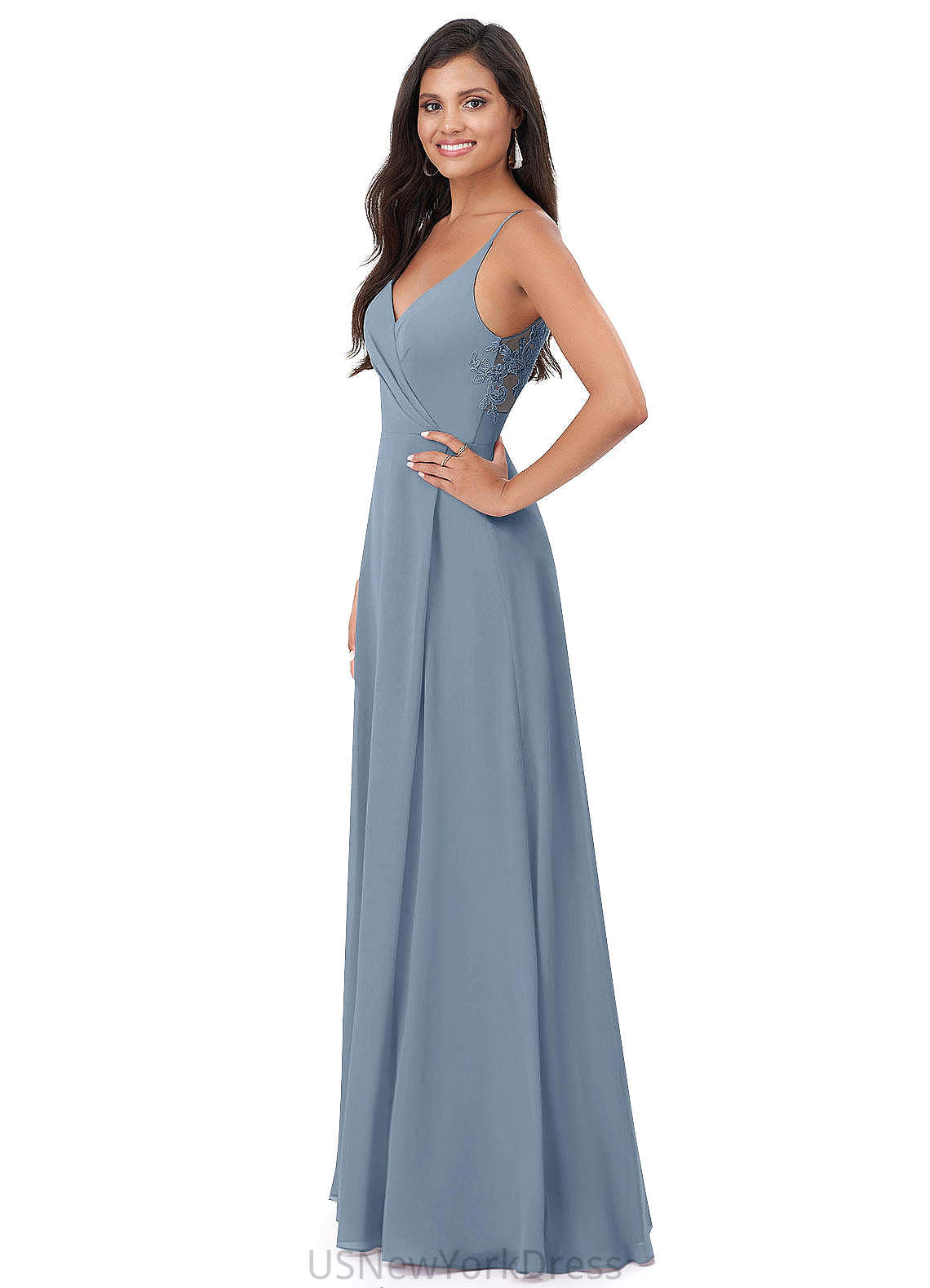 Karley Natural Waist Sleeveless A-Line/Princess Scoop Floor Length Bridesmaid Dresses
