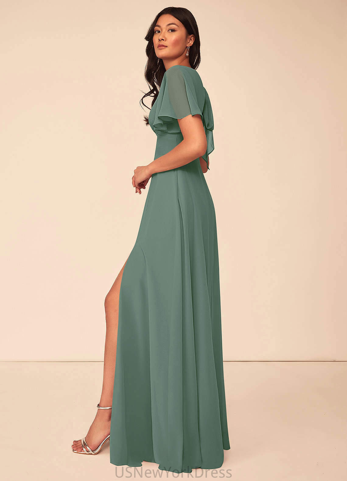 Rebecca Trumpet/Mermaid Sleeveless Scoop Natural Waist Floor Length Bridesmaid Dresses