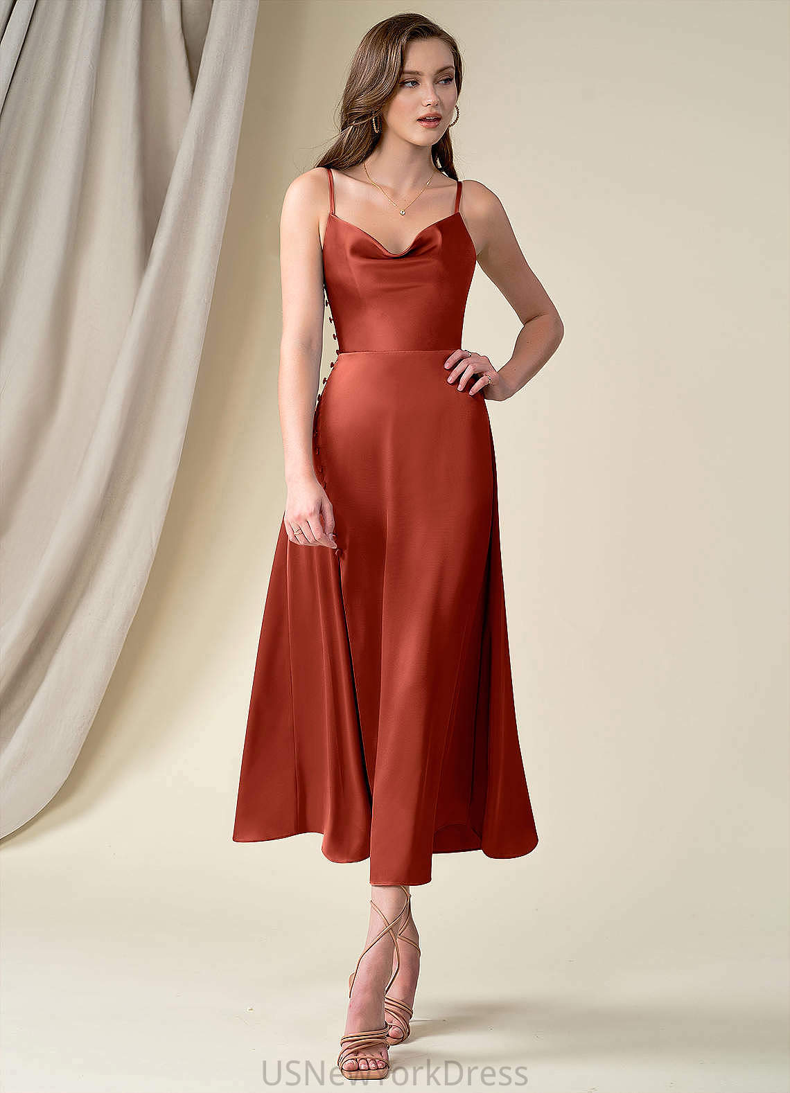Jessica Natural Waist A-Line/Princess Floor Length Sleeveless Scoop Bridesmaid Dresses