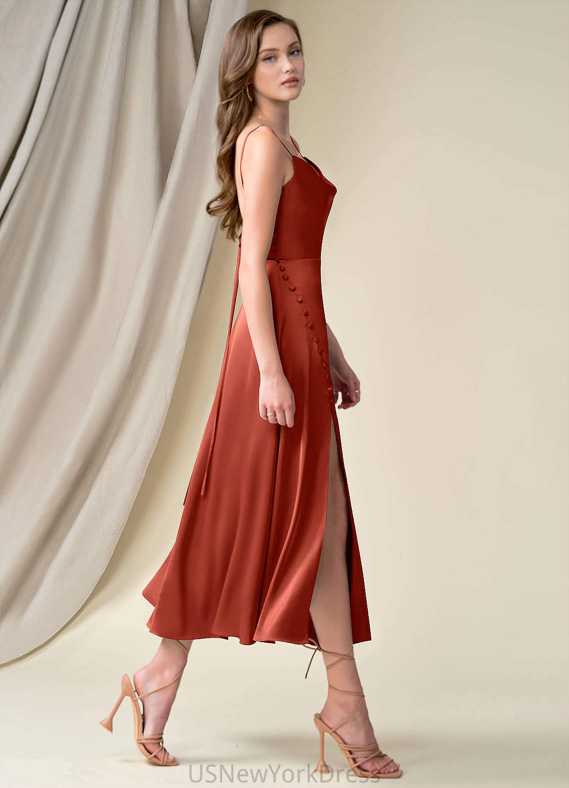Jessica Natural Waist A-Line/Princess Floor Length Sleeveless Scoop Bridesmaid Dresses