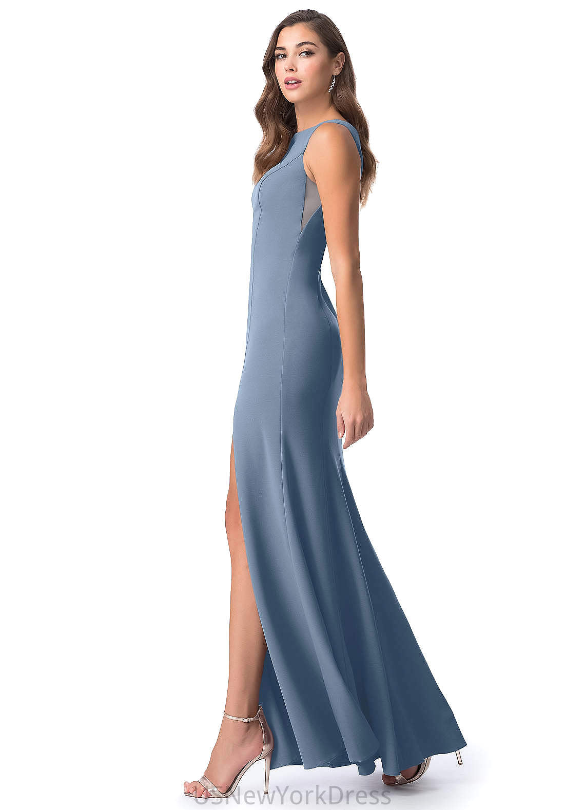 Daniella Floor Length A-Line/Princess Natural Waist Sleeveless Straps Bridesmaid Dresses