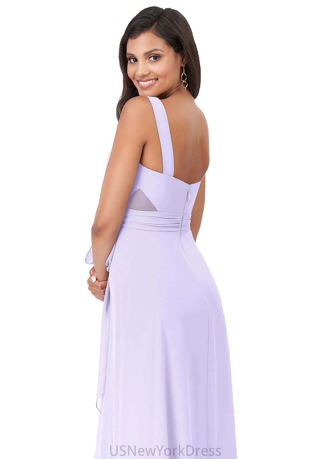 Larissa Scoop A-Line/Princess Sleeveless Floor Length Natural Waist Bridesmaid Dresses