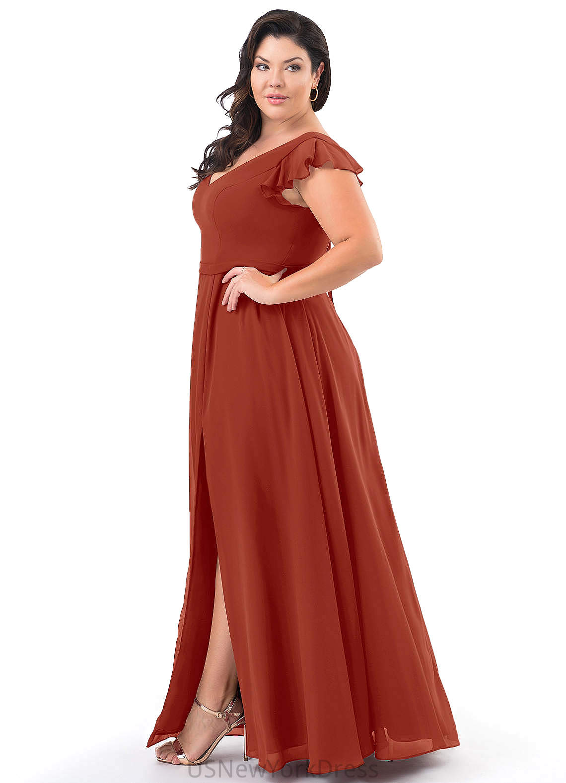 Abbie Floor Length Natural Waist A-Line/Princess Spaghetti Staps Sleeveless Bridesmaid Dresses