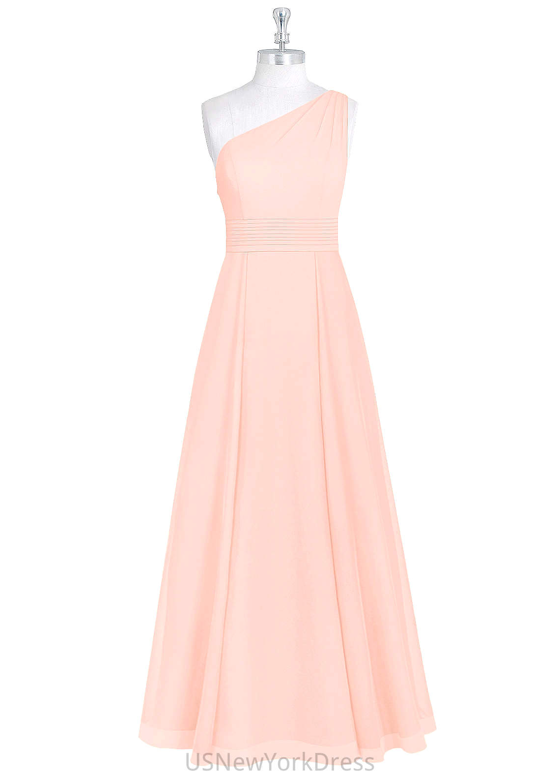 Eve Floor Length Sleeveless Natural Waist A-Line/Princess One Shoulder Bridesmaid Dresses