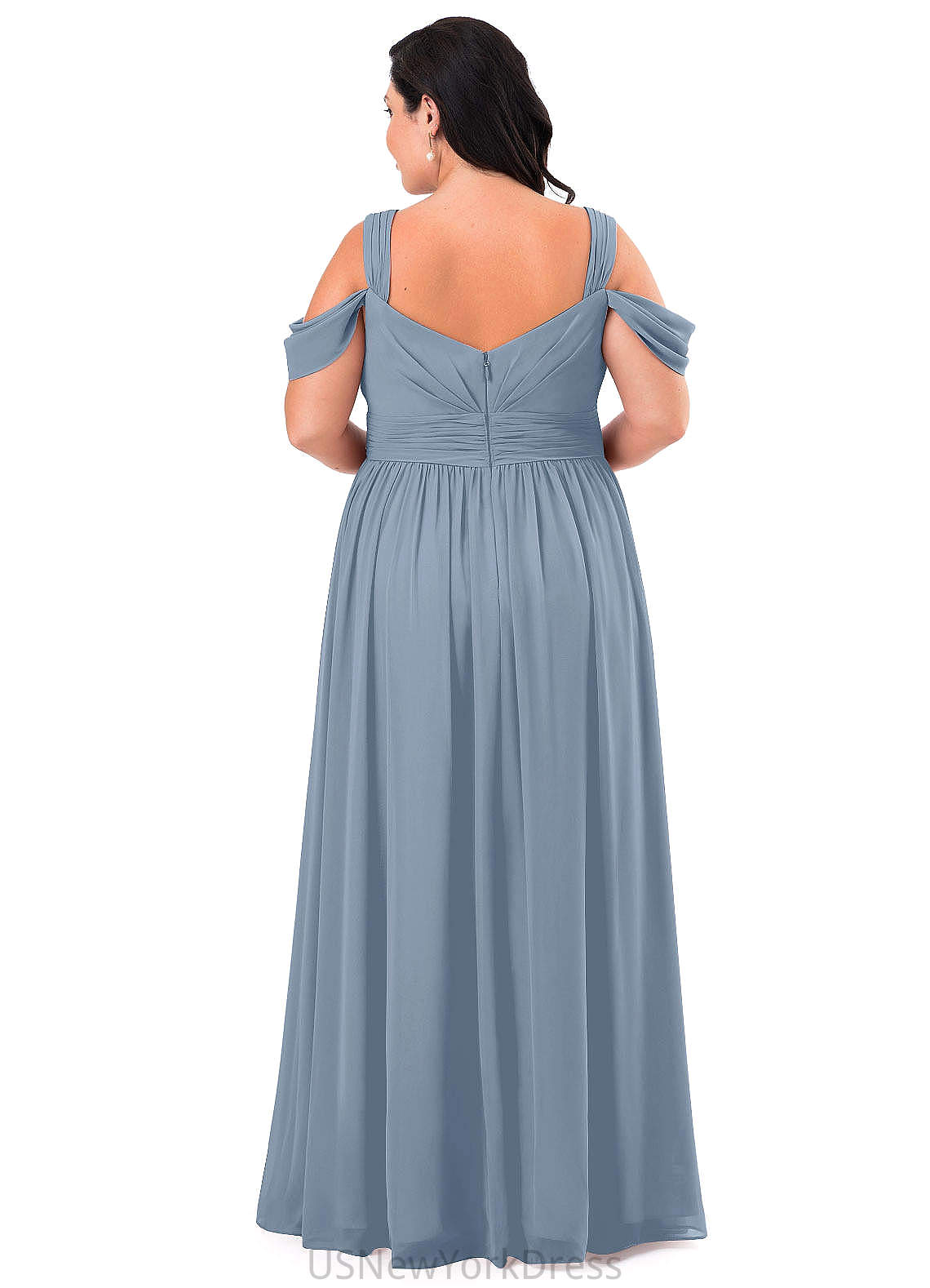 Audrey One Shoulder Floor Length Natural Waist Trumpet/Mermaid Velvet Sleeveless Bridesmaid Dresses