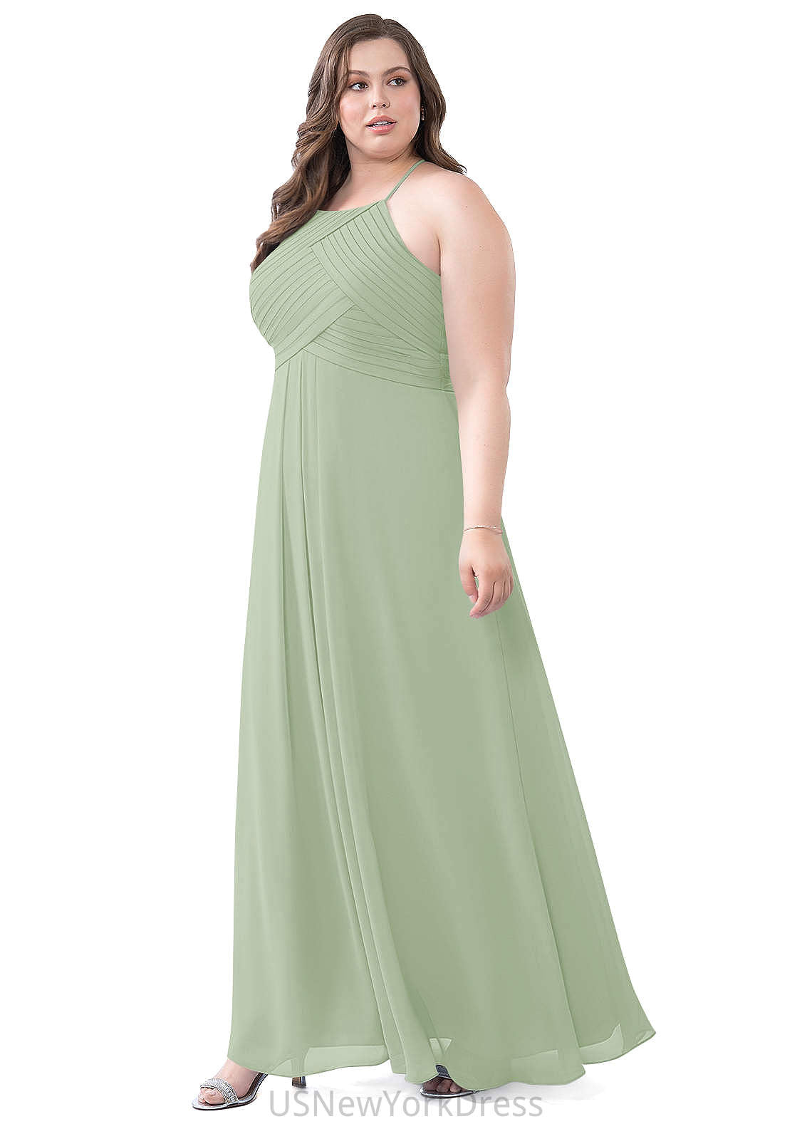 Johanna V-Neck Sleeveless Floor Length Natural Waist A-Line/Princess Bridesmaid Dresses