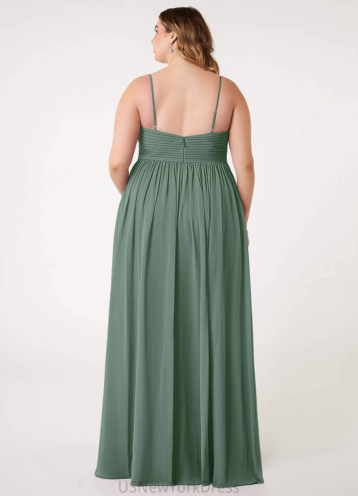 Angelina Scoop Natural Waist A-Line/Princess Floor Length Sleeveless Bridesmaid Dresses