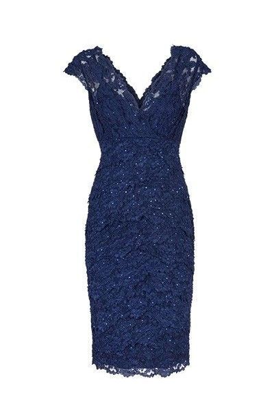 Homecoming Dresses Lace Moira Sexy V Neck Navy Blue Short Mother Of The Bride Dress CD23435