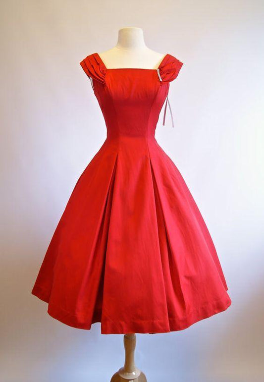 1950S Vintage Ball Gown Red Mini Short Dress Party Cocktail Abigayle Homecoming Dresses Gowns