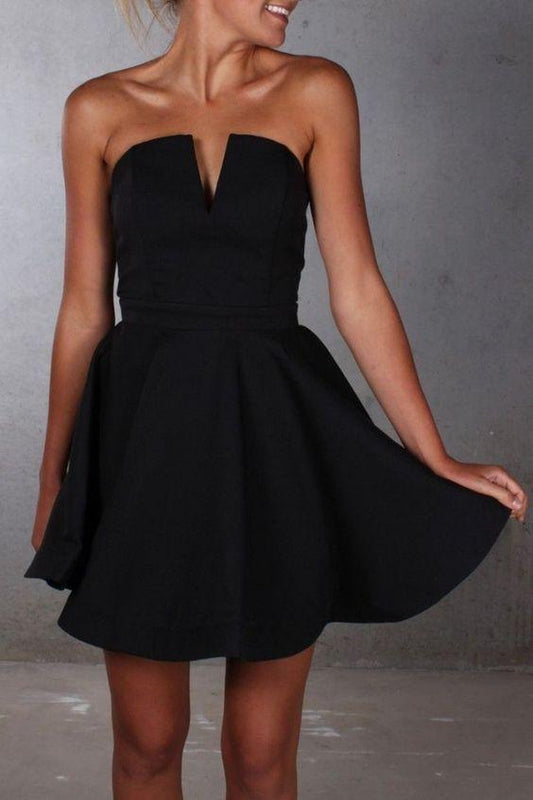 Black , Sexy Dress, Black Homecoming Dresses Satin Cocktail Blanche Dress, Lovey Cute Gown, Dress CD3190