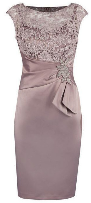 Sheath Grey Bateau Cap Sleeves Mother Of The Bride With Homecoming Dresses Clara Lace Appliques CD820