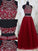 A-Line/Princess Beading Floor-Length Tulle Sleeveless Jewel Two Piece Dresses