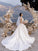 Court Ruffles Sleeveless A-Line/Princess Straps Satin Train Wedding Dresses