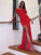 Off-the-Shoulder Spandex Ruched Sleeveless Sheath/Column Court Train Dresses