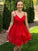 Ruffles Tulle Sleeveless A-Line/Princess Spaghetti Straps Short/Mini Homecoming Dresses