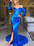Woven Trumpet/Mermaid Satin Long Elastic Ruched V-neck Sleeves Court Train Dresses
