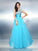 One-Shoulder Beading Sleeveless A-Line/Princess Long Chiffon Dresses